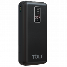 Портативный аккумулятор TOLT Lit K92 Black, 20000mAh, 10W, black, CCC TÖLT TOLT K92 Black