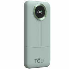 Портативный аккумулятор TOLT Lit KP128 Green, 10000mAh, 22,5W, fast charging and PD, green, CCC TÖLT TOLT KP128 Green