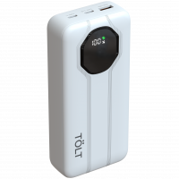 Портативный аккумулятор TOLT Lit KP226 White, 20000mAh, 22,5W, fast charging and PD, white, CCC TÖLT TOLT KP226 White