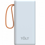 Портативный аккумулятор TOLT Lit KP303 White, 30000mAh, 22,5W, fast charging and PD, white, CCC TÖLT TOLT KP303 White