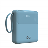 Портативный аккумулятор TOLT Lit LT-LI10S, 10000mAh, 22,5W, fast charging and PD, light blue TÖLT TOLT LT-LI10S