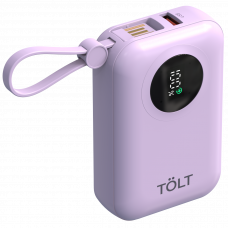 Портативный аккумулятор TOLT Lit LT-LM10T, 10000mAh, 22,5W, fast charging and PD, violet TÖLT TOLT LT-LM10T