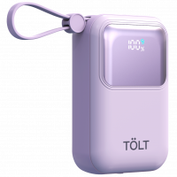 Портативный аккумулятор TOLT Lit LT-LL10T, 10000mAh, 22,5W, fast charging and PD, violet TÖLT TOLT LT-LL10T