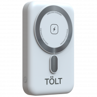 Портативный аккумулятор TOLT Seg KW109 White, 10000mAh, 22,5W, fast charging and PD, wireless, magnetic, white, CCC TÖLT TOLT KW109 White