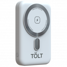 Портативный аккумулятор TOLT Seg KW109 White, 10000mAh, 22,5W, fast charging and PD, wireless, magnetic, white, CCC TÖLT TOLT KW109 White