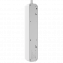 Cетевой фильтр AGNI плоский TP-FD5E-2m-white, 5 розеток Schuko, белый, кабель 2 метра, мощность нагрузки 4000 Вт, 16А, заземление, защита от короткого замыкания, сечение кабеля 3 х 1.5 кв.мм., размер 279x54x40 мм. AGNI TP-FD5E-2m-white