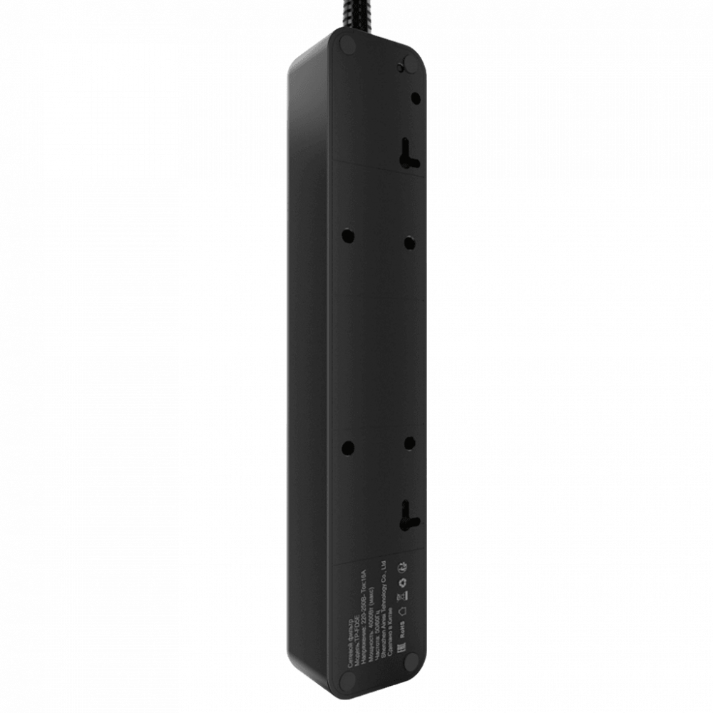 Cетевой фильтр AGNI плоский TP-FD5E-3m-black, 5 розеток Schuko, чёрный, кабель 3 метра, мощность нагрузки 4000 Вт, 16А, заземление, защита от короткого замыкания, сечение кабеля 3 х 1.5 кв.мм., размер 279x54x40 мм. AGNI TP-FD5E-3m-black