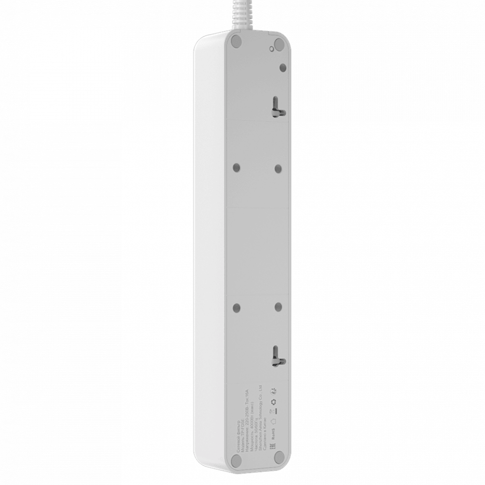 Cетевой фильтр AGNI плоский TP-FD5E-3m-white, 5 розеток Schuko, белый, кабель 3 метра, мощность нагрузки 4000 Вт, 16А, заземление, защита от короткого замыкания, сечение кабеля 3 х 1.5 кв.мм., размер 279x54x40 мм. AGNI TP-FD5E-3m-white