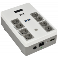 ITK ELECTRA ST8 ИБП Линейно-интерактивный 600ВА360Вт LCD АКБ 1х9AH 8хSchuko USB 4хUSB зарядки ITK EST8-600VA-1-001