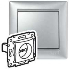 Розетка Legrand Valena 2К 16А, алюм. Valena 2К 16А, алюм.