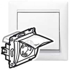 Розетка Legrand Электроустановочные изделия Legrand Legrand 774220  Valena влагозащищенная IP44 с заземлением с крышкой и защитными шторками  белая
