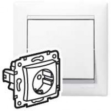 Розетка Legrand Электроустановочные изделия Legrand Legrand 774421  электрическая Valena с заземлением и шторками  белая
