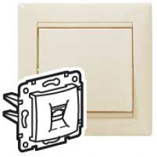 Розетка Legrand Электроустановочные изделия Legrand Legrand 774338  телефонная Valena RJ11 4 контакта 1 коннектор  слоновая кость
