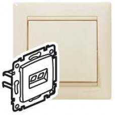 Розетка Legrand Электроустановочные изделия Legrand Legrand 774130  RJ45 Valena 1 выход Кат.5e UTP  слоновая кость  монтаж на захватах
