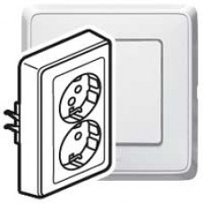 Розетка Legrand Роз. 2*2К З, нем. cтандарт, бел.