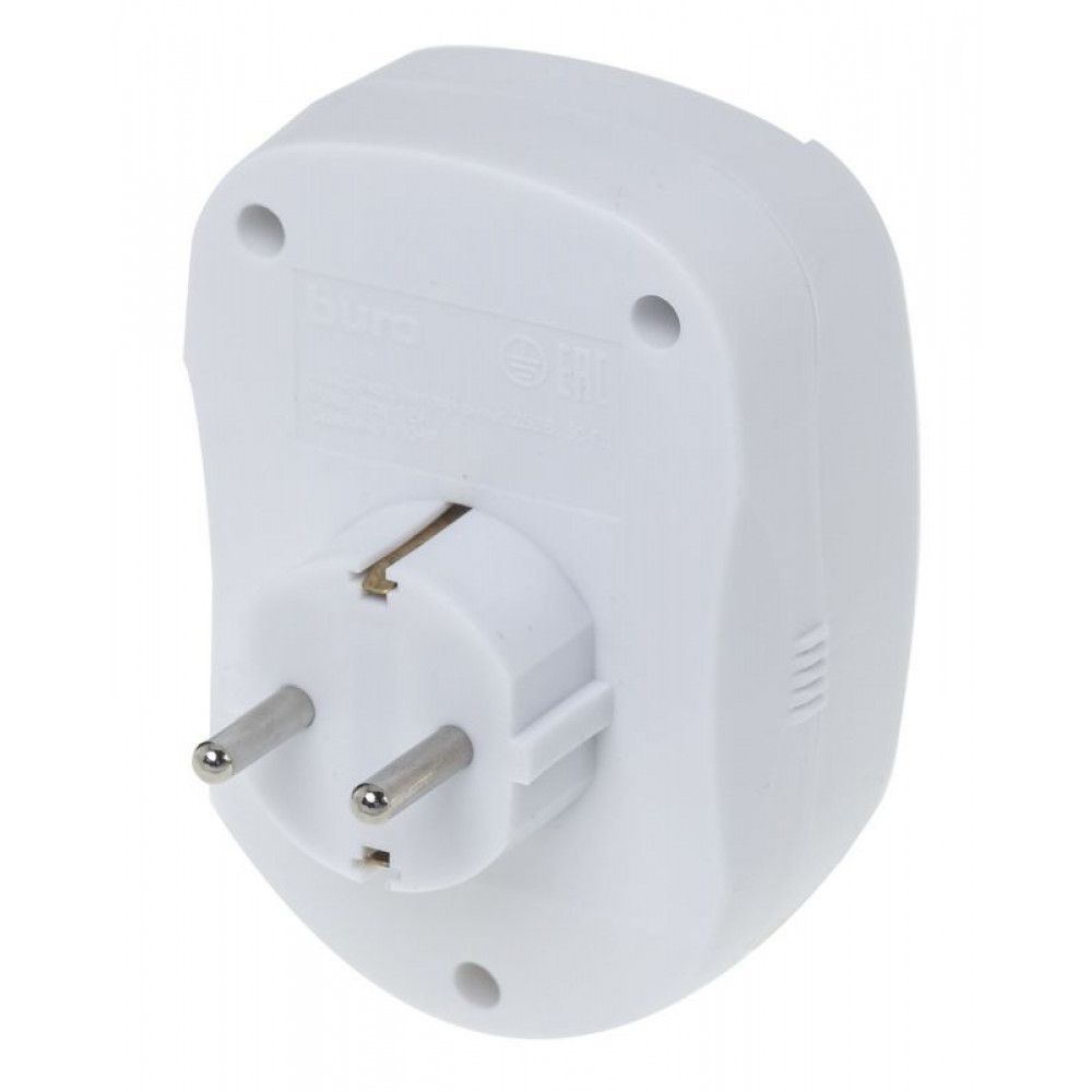 Сетевой фильтр Buro  100SH Plus W  1 розетка  белый  коробка
