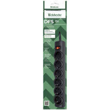 Сетевой фильтр Defender DFS 151 1,8 м, черный, 6 розеток Defender DFS 151 (1.8 м, 6 розеток)