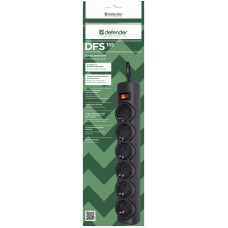 Сетевой фильтр Defender DFS 155 5 м, черный, 6 розеток Defender DFS 155 (5 м, 6 розеток)