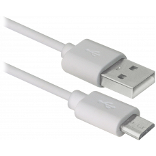 Defender USB кабель USB08-10BH USB2.0 белый, AM-MicroBM, 3м Defender USB 2.0 Type-AM - microUSB 2.0 (m) 3м