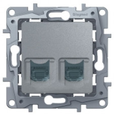 Розетка Legrand ETIKA RJ11 RJ45 кат. 5 UTP, алюминий ETIKA RJ11 RJ45 кат. 5 UTP, алюминий