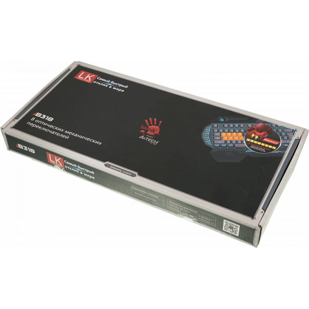 Клавиатура A4Tech Клавиатура A4 Bloody B318 черный USB Multimedia Gamer LED подставка для запястий