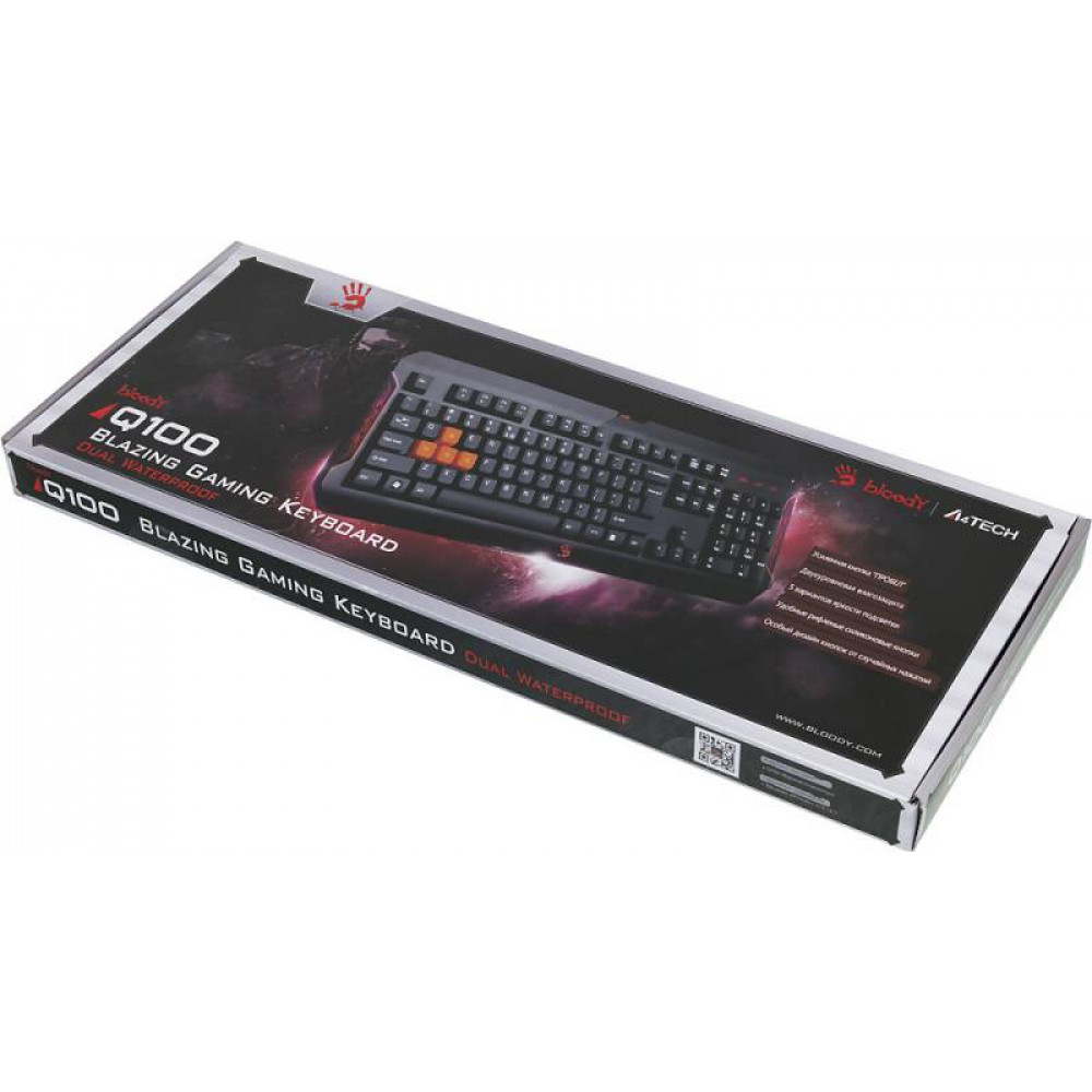 Клавиатура игровая A4Tech Bloody Q100, USB, черная
