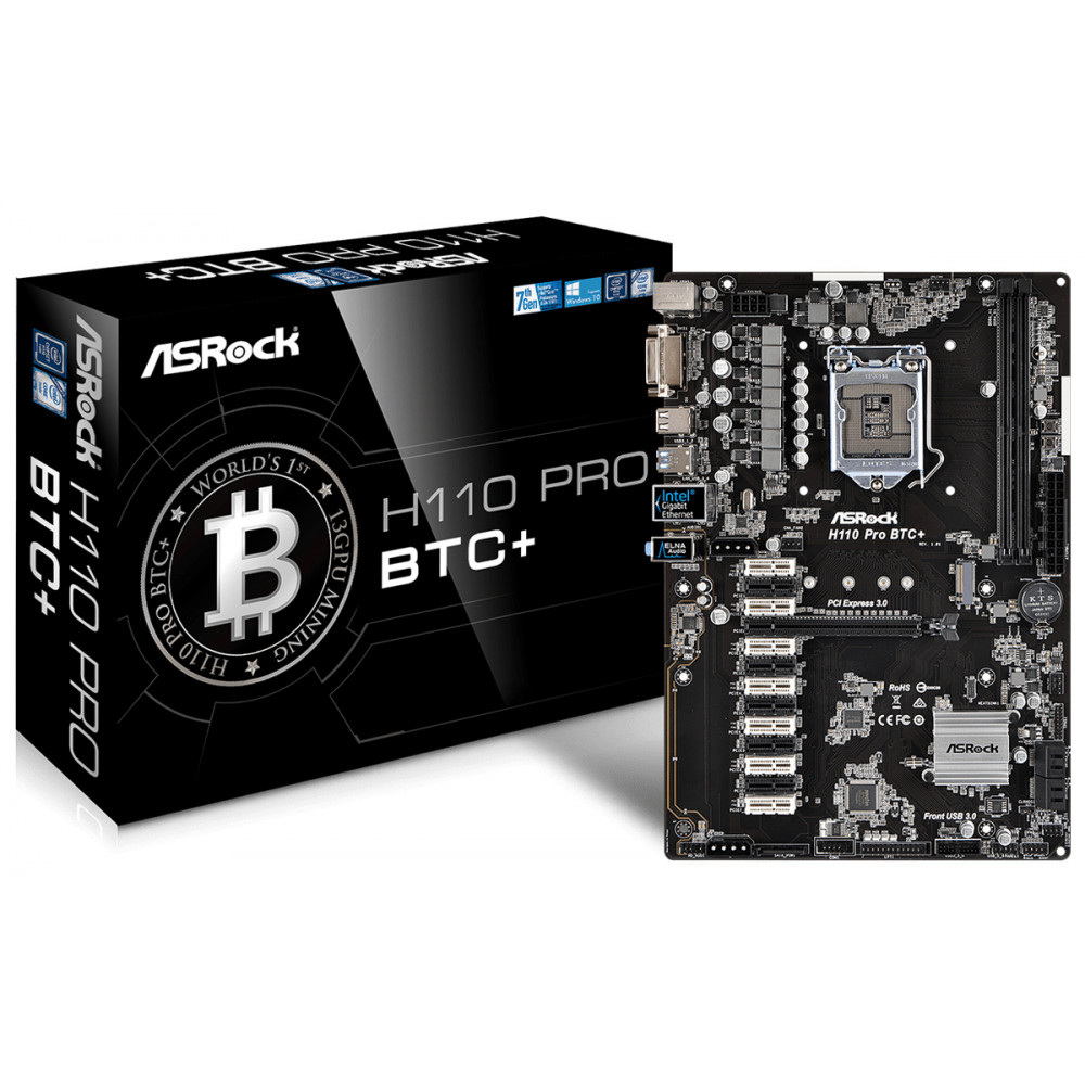 Материнская плата ASRock H110 Pro BTC+
 Материнская плата ASRock H110 Pro BTC+