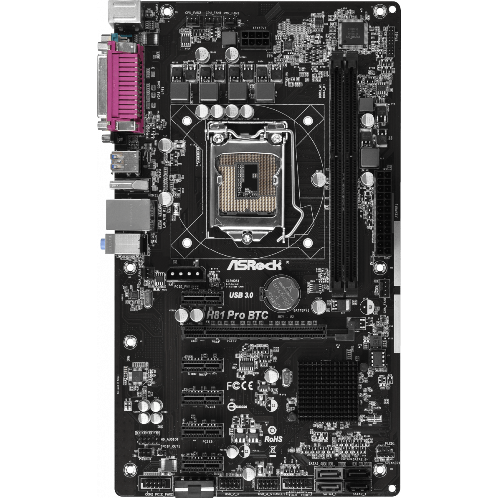 Материнская плата ASRock H81 Pro BTC R2.0
 Материнская плата ASRock H81 Pro BTC R2.0