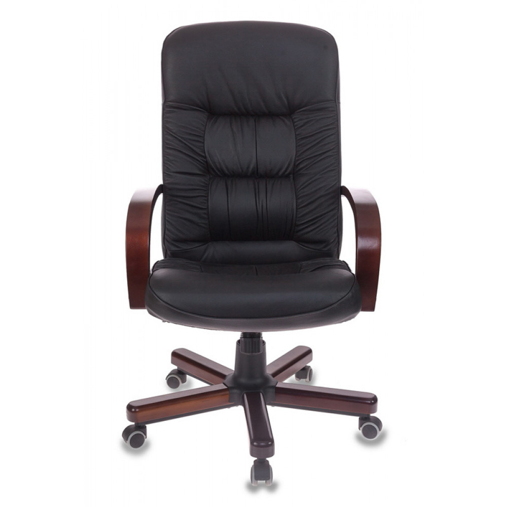 Компьютерное кресло Бюрократ Кресло руководителя T 9908/WALNUT черный кожа крестовина металл
