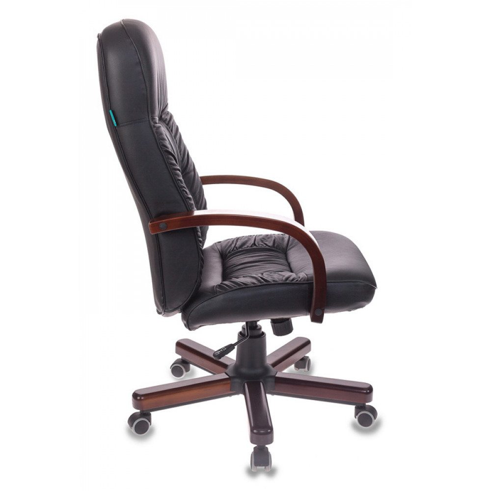 Компьютерное кресло Бюрократ Кресло руководителя T 9908/WALNUT черный кожа крестовина металл
