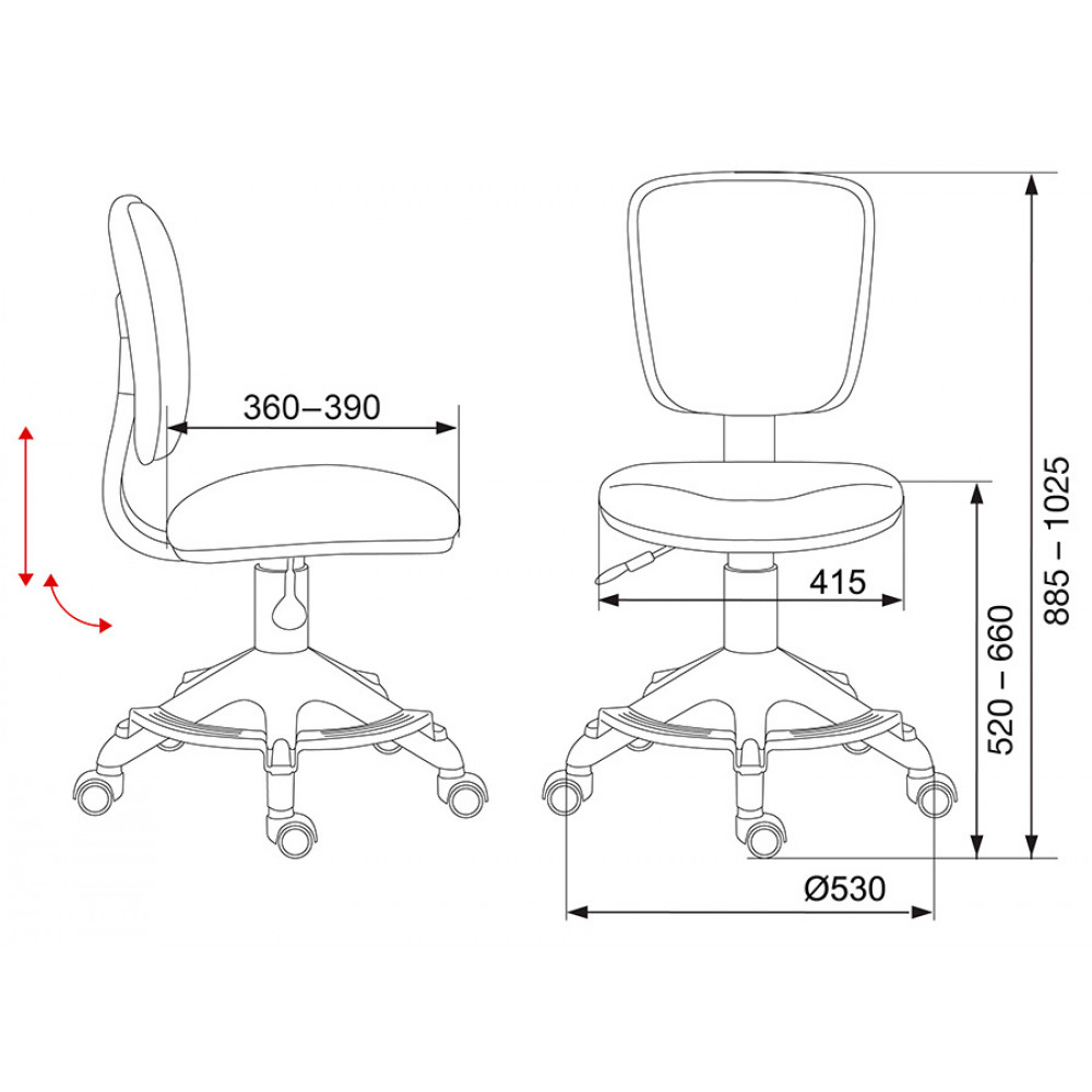 Компьютерное кресло Бюрократ Кресло детское CH 204 F/GIRAFFE оранжевый жираф колеса оранжевый
