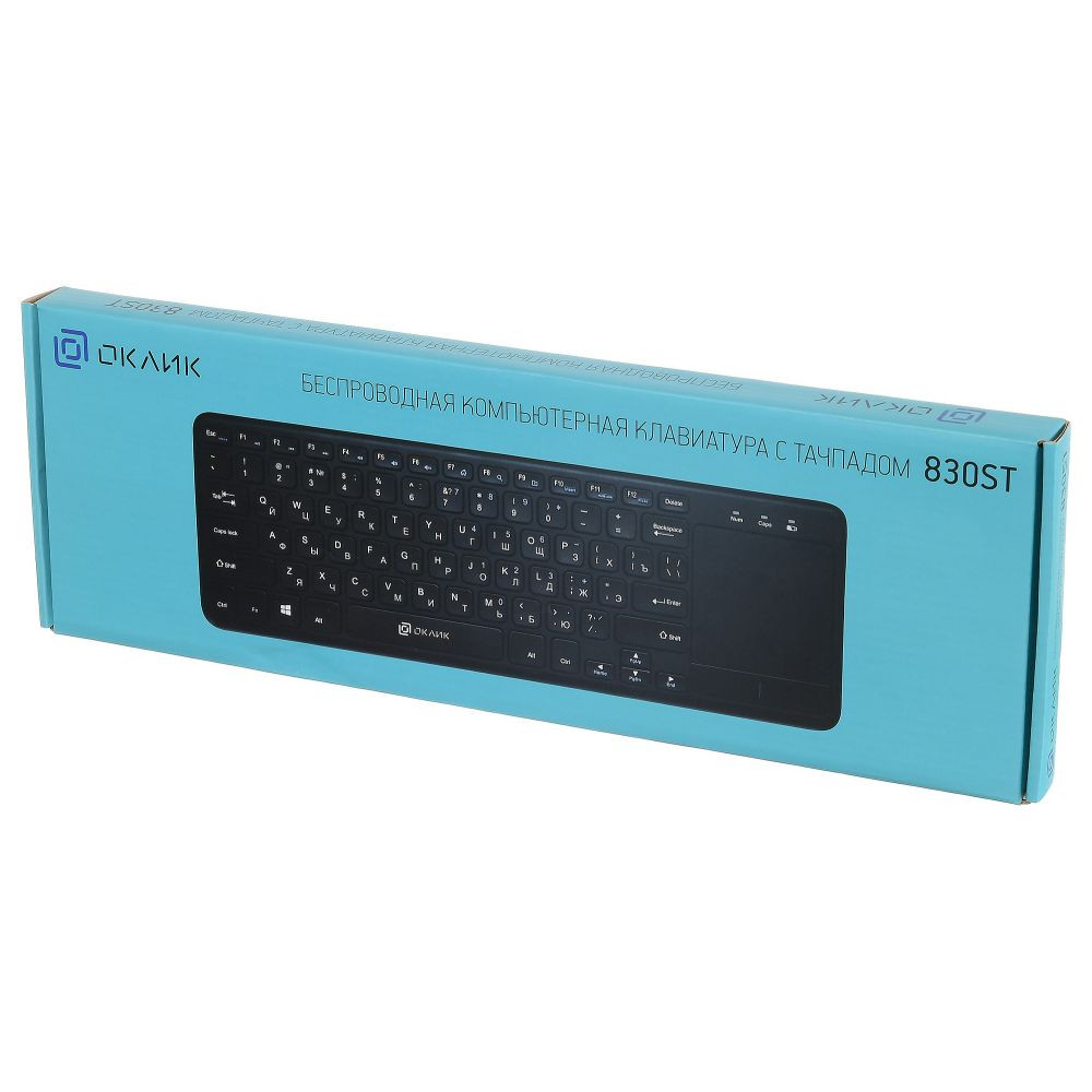 Клавиатура Oklick Клавиатура 830ST черный USB беспроводная slim Multimedia Touch
