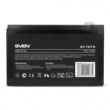 Батарея SVEN SV 1272 (12V 7.2Ah), напряжение 12В, емкость 7.2Ач, макс. ток разряда 105А, макс. ток заряда 2.1А, свинцово-кислотная типа AGM, тип клемм F2, Sven SV1272